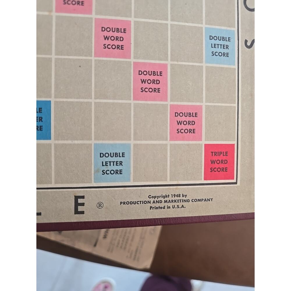 Vtg 1948 Selchow & Righter Scrabble Strategy Word Board Game Complete MCM Decor - Picture 5 of 5